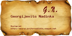 Georgijevits Nadinka névjegykártya